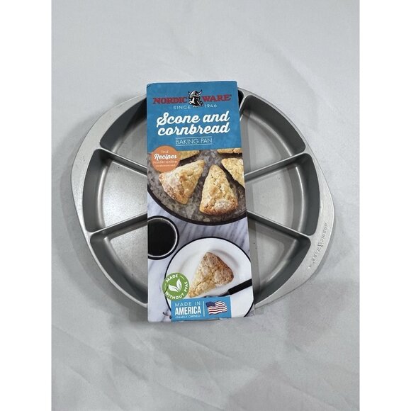 Nordic Ware Scone & Cornbread 8 Section Baking Pan, 11” Diameter - Made in USA - Picture 1 of 3